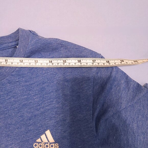 Adidas Large Men’s Performance Blue Heather Tee Shirt - Picture 8 of 10
